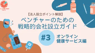 【法人設立ポイント解説】ベンチャーのための戦略的会社設立ガイド＃３　オンライン健康サービス編