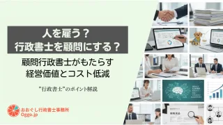 ”行政書士”のポイント解説_人を雇う？ 行政書士を顧問にする？ 顧問行政書士がもたらす経営価値とコスト低減